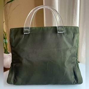 PRADA TESSUTO GREEN NYLON HANDBAG